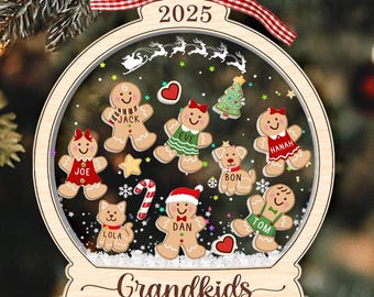 Grandkids Ornament, Custom Gingerbread Christmas Ornament, Grandparent Ornament, Grandma Perfect Batch, Family Christmas Keepsake, Xmas Gift