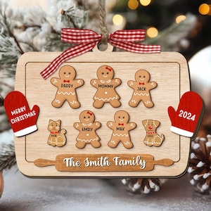 Custom Gingerbread Family Member Name Ornament 2025, Custom Cookie Ornament, Grandma&#39;s Perfect Batch, Family Christmas Keepsake Gift Decor