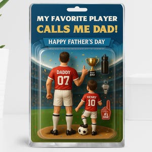Fathers Day Gift for Dad, Custom Soccer Dad Action Figure Acrylic Block, Dad And Kids Acrylic Block, Soccer Dad Gift, Gift For Husband