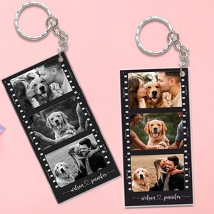 Custom Boyfriend Keychains, Valentines Day Gift for Him, Custom Photo Strip Keychain, Anniversary Gift,  Gift for Girlfriend, Couple Gifts