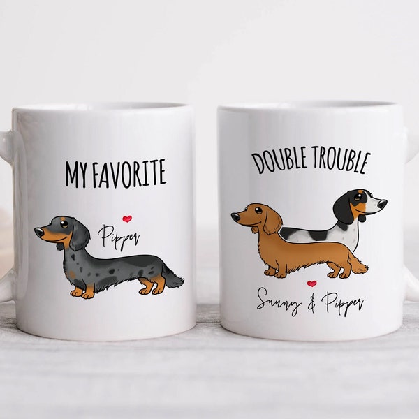 Personalized Dachshund Mug, Custom Doxie Wiener Mug Gift, Dachshund Coffee Mug, Dachshund Owner Mug, Funny Gift Idea for Dachshund Lovers