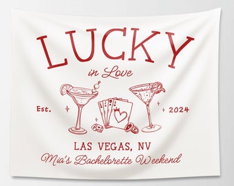 Custom Bachelorette Party Decor, Lucky In Love Bachelorette Tapestry, Vegas Bachelorette Sign, Bachelorette Party Welcome Sign, Bach Sign