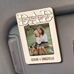 Custom Kids Names Magnet, Fathers Day Gift, Personalized Dad Gift, Dad Sun Visor Clip, Fathers Day Picture Frame, Gift For Dad From Kids