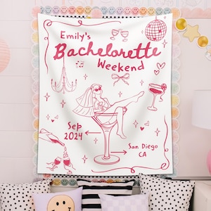 Custom Bachelorette Party Tapestry, Beach Bachelorette Backdrop, Bachelorette Party Decor, Bachelorette Welcome Sign, Bachelorette Favors