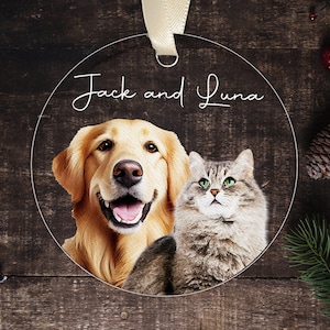 Personalized Pet Portrait Ornament, Custom Pet Christmas Ornament, Dog and Cat Ornament, Pet Lover Gifts, Christmas Decor, Pet Keepsake Gift