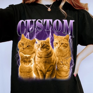 Custom Pet Photo Shirt, Custom Cat Photo Shirt, Personalized Cat Mom Sweatshirt, Custom Gift for Cat Mom, Pet Owner Gift, Custom Photo Shirt