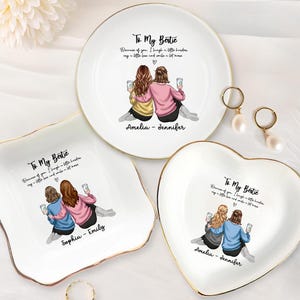 Custom Jewelry Dish, Bestie Jewelry Trinket Dish, Friendship Gift, Bridesmaids Gift, Best Friend, Jewelry Gift For Friends, Bestie Dish Gift