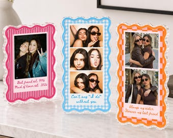 Personalized Besties Photo Acrylic Block, Custom Sister Acrylic Picture Frame, Soul Sister Gift, Bestie Birthday Plaque, Desk Decor Gift