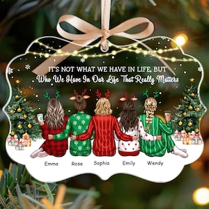 Custom Best Friend Ornament 2026, Personalized Besties Ornament, BFF Friendship Gifts, Friends Christmas Keepsake Gift, Girl Group Gift Xmas image 6