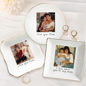 Cadeau fête des mères pour maman, vide-poche photo personnalisé, porte-anneau personnalisé avec photo, cadeau pour grand-mère, cadeau maman de sa fille, cadeau d&#39;anniversaire