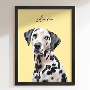 Custom Pet Portrait Using Pet Photo, Personalized Pet Memorial Art Drawing Poster, Custom Digital Dog Portraits Cat Portrait, Pet Lover Gift