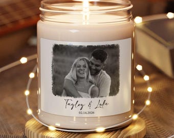 Custom Photo Candle, Personalized Picture Candle Gift for Couple, Valentines Day Gift for Him, Anniversary Photo Gift, Gift for Husband