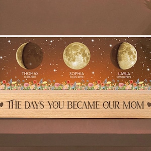 Custom Moon Phase by Date Night Light Gift for Mom, Mothers Day Gift for Grandma, Personalized Mom Moon Phase Lamp, Mom Gifts, Birthday Gift image 7