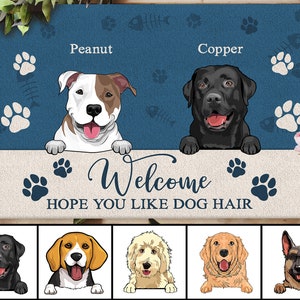 Custom Dog Doormat, Personalized Dog Welcome Mat, Dog Mom Gift, Dog Dad Gift, Housewarming Gifts, Home Decor, Dog Lover Gift, Custom Doormat