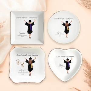 Personalized Graduation Gift for Her, Custom Jewelry Dish Gift for Daughter Class of 2025, College Graduation Keepsake Gift, Senior Gift image 7