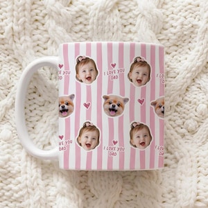 Custom Baby Photo Retro Mug, Best Dad Ever Personalized Father's Day Gift, First Time Daddy Appreciation, Dad Birthday Gift, Grandpa Present image 3