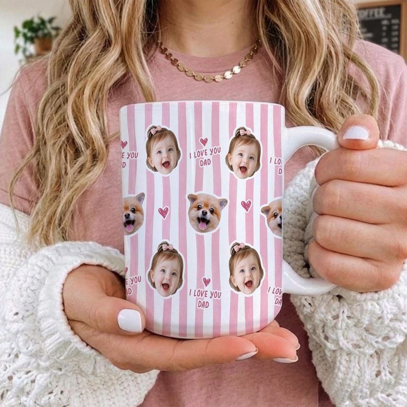Custom Baby Photo Retro Mug, Best Dad Ever Personalized Father's Day Gift, First Time Daddy Appreciation, Dad Birthday Gift, Grandpa Present image 9