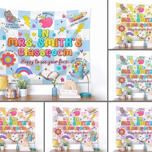 Custom Teacher Classroom Tapestry, Teacher Gift, Classroom Decor, Personalized Teacher Name Tapestry, Welcome to Class Decor Custom Banner
