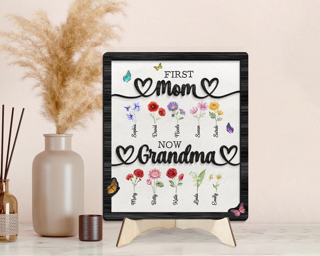 First Mom Now Grandma Wooden Sign, Mothers Day Gift, Gift for Grandma ...