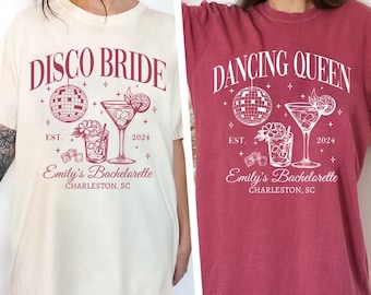 Comfort Colors Custom Disco Bachelorette Shirts, Disco Bride Shirt, Dancing Queen Bachelorette Tees, Last Disco Bachelorette Party Shirt