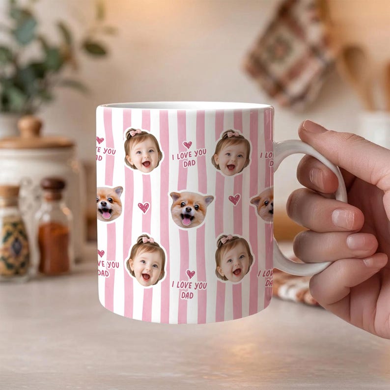 Custom Baby Photo Retro Mug, Best Dad Ever Personalized Father's Day Gift, First Time Daddy Appreciation, Dad Birthday Gift, Grandpa Present image 6