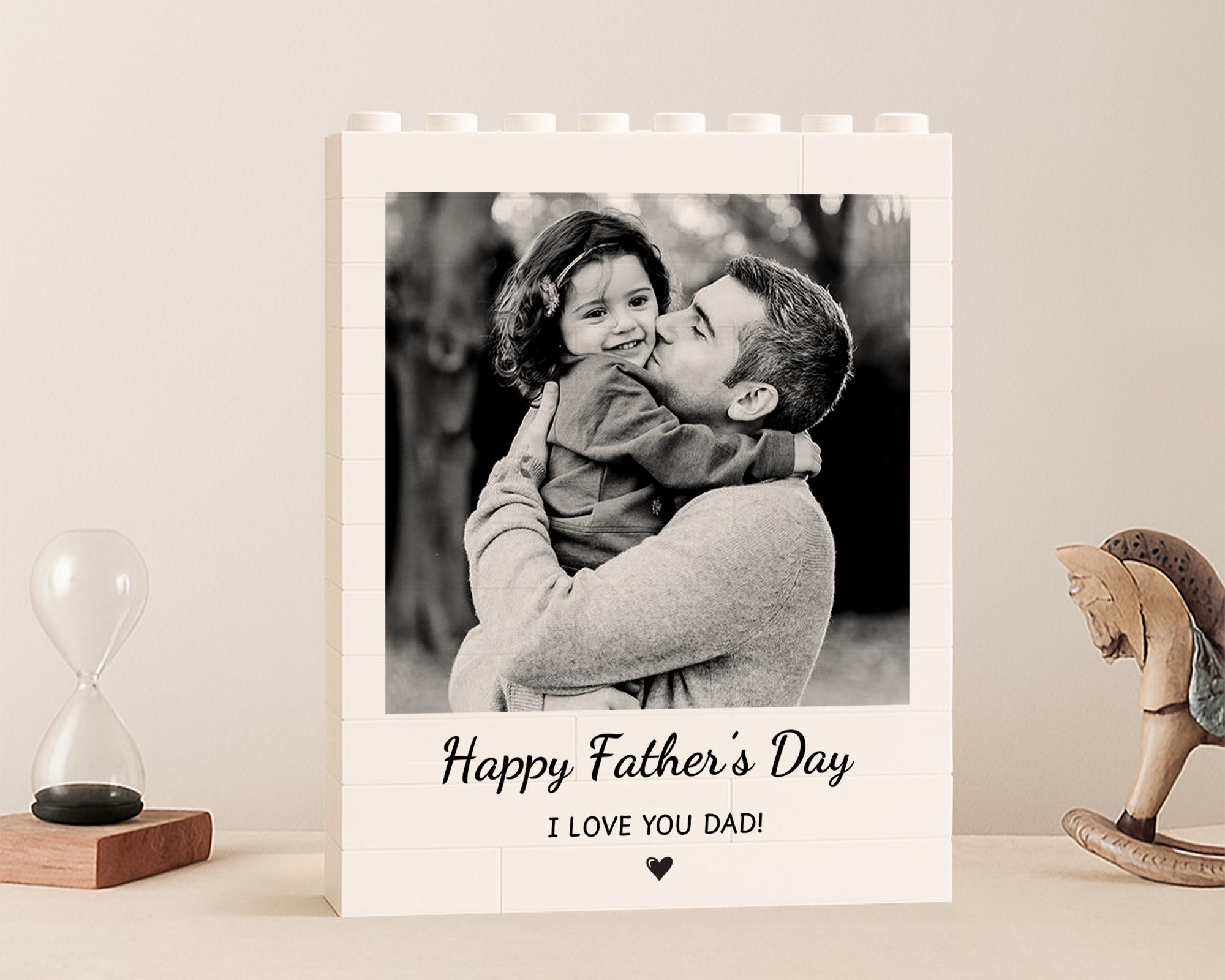 Personalized Daddy & Me Building Brick Photo Block, Father's Day Gift ...