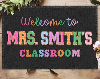Personalized Teacher Classroom Doormat, Classroom Welcome Mat, Custom Teacher Gifts, Classroom Decor, Porch Decor, Back to School Decor Gift