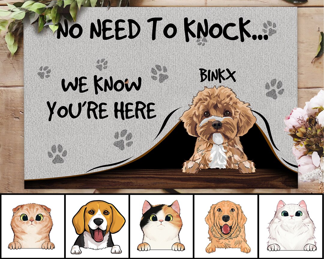 Personalized Dog Mat, Custom Cat Doormat, Funny Home