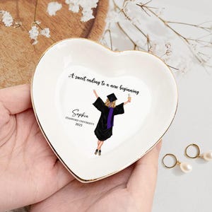 Personalized Graduation Gift for Her, Custom Jewelry Dish Gift for Daughter Class of 2025, College Graduation Keepsake Gift, Senior Gift image 4