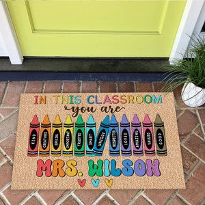 Classroom Welcome Mat, In this Classroom Teacher Rug, Teacher Personalized Gifts, Classroom Decor, Back to School Decor, New Teacher Gift image 6