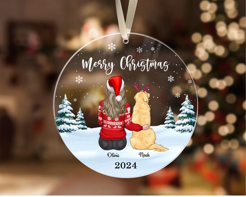 Personalized Owner and Pet Ornament, Dog Cat Ornament, Christmas Gifts