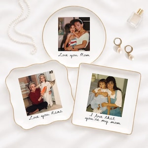 Mothers Day Gift for Mom, Custom Photo Trinket Tray, Custom Ring Dish with Picture, Gift for Grandma, Mom Gift from Daughter, Birthday Gift