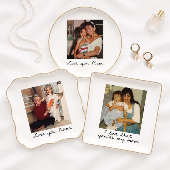 Mothers Day Gift for Mom, Custom Photo Trinket Tray, Custom Ring Dish with Picture, Gift for Grandma, Mom Gift from Daughter, Birthday Gift
