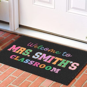 Personalized Teacher Classroom Doormat, Classroom Welcome Mat, Custom Teacher Gifts, Classroom ...