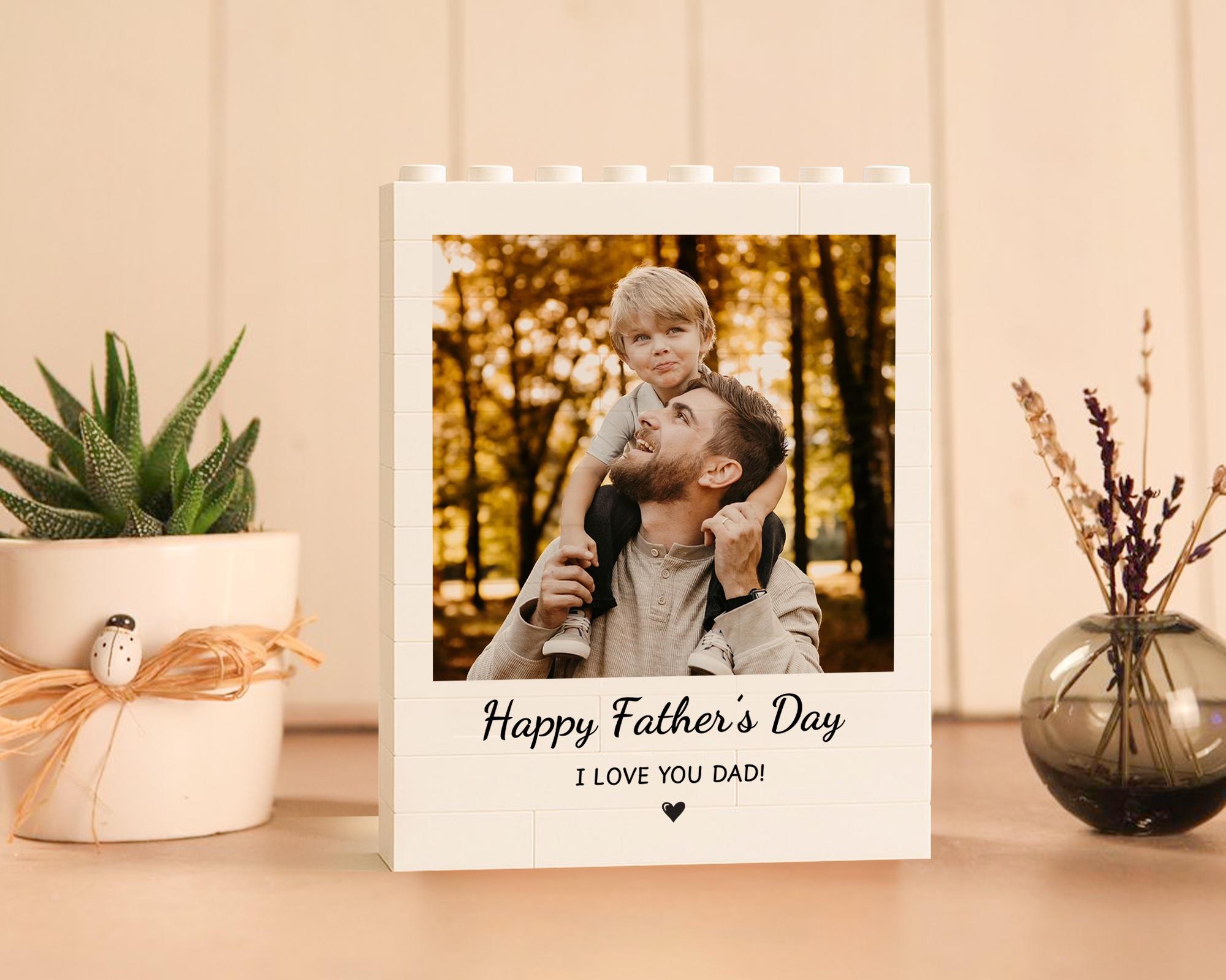 Personalized Daddy & Me Building Brick Photo Block, Father's Day Gift ...