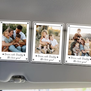FREE PHOTO Custom Photo Car Visor Clip, Fathers Day Gift for Dad, Dad Gifts from Kids, Personalized Gift for Grandpa, Dad Birthday Gifts image 4