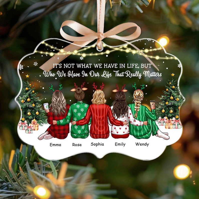 Custom Best Friend Ornament 2026, Personalized Besties Ornament, BFF Friendship Gifts, Friends Christmas Keepsake Gift, Girl Group Gift Xmas image 6