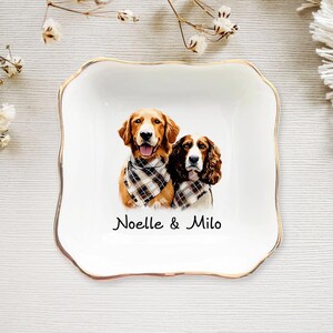 Personalized Dog Cat Photo Ring Dish, Custom Pet Portrait Jewelry Dish, Dog Mom Trinket Dish, Pet Lovers Gift, Mother’s Day Gift for Cat Mom zdjęcie 6