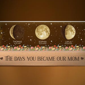 Custom Moon Phase by Date Night Light Gift for Mom, Mothers Day Gift for Grandma, Personalized Mom Moon Phase Lamp, Mom Gifts, Birthday Gift image 4
