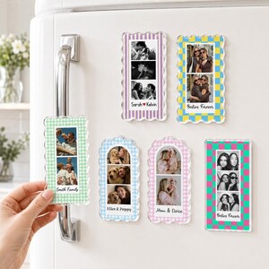 Custom Strip Photobooth Acrylic Magnet, Personalized Couples Photo Magnet, Besties Photo Magnet, Family Photo Magnet Gift, Kids Photo Magnet image 4