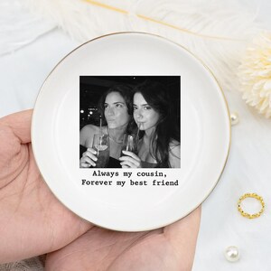 Personalized Sister Photo Jewelry Dish, Custom Ceramic Trinket Tray for Best Friend Wedding Day, Soul Sister Gift, Gift for Bridesmaids Bild 5