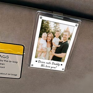 FREE PHOTO Custom Photo Car Visor Clip, Fathers Day Gift for Dad, Dad Gifts from Kids, Personalized Gift for Grandpa, Dad Birthday Gifts image 8