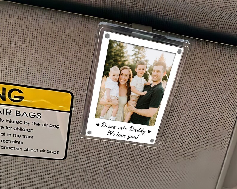 FREE PHOTO Custom Photo Car Visor Clip, Fathers Day Gift for Dad, Dad Gifts from Kids, Personalized Gift for Grandpa, Dad Birthday Gifts image 8