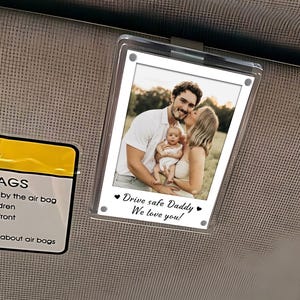 FREE PHOTO Custom Photo Car Visor Clip, Fathers Day Gift for Dad, Dad Gifts from Kids, Personalized Gift for Grandpa, Dad Birthday Gifts image 10