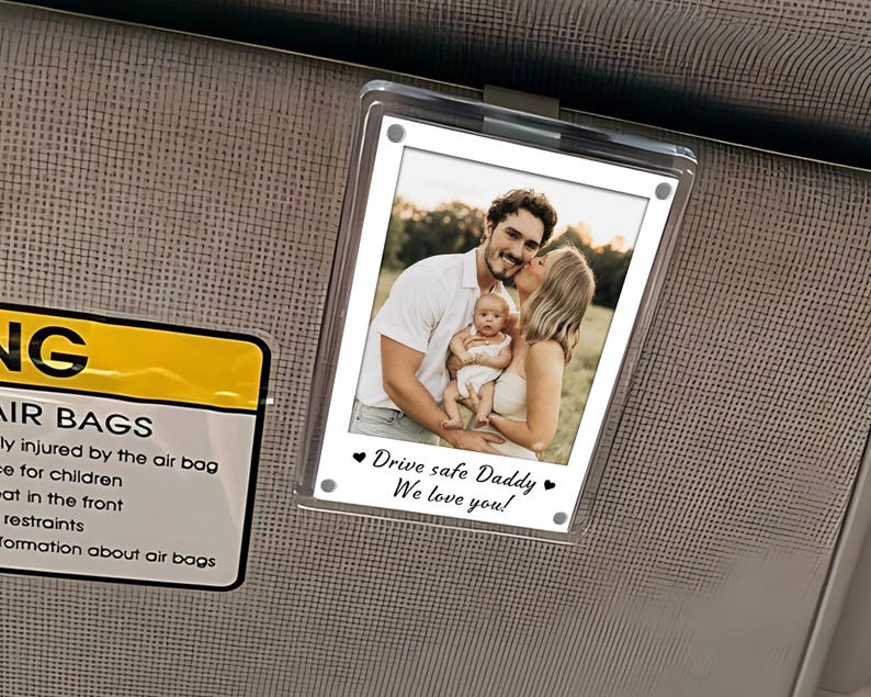 FREE PHOTO Custom Photo Car Visor Clip, Fathers Day Gift for Dad, Dad Gifts from Kids, Personalized Gift for Grandpa, Dad Birthday Gifts image 10