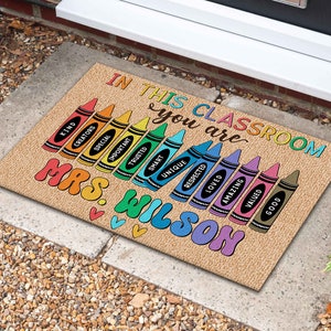 Classroom Welcome Mat, In this Classroom Teacher Rug, Teacher Personalized Gifts, Classroom Decor, Back to School Decor, New Teacher Gift image 8
