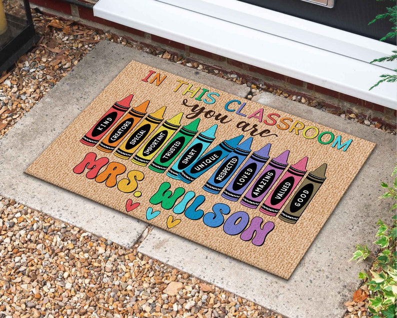 Classroom Welcome Mat, In this Classroom Teacher Rug, Teacher Personalized Gifts, Classroom Decor, Back to School Decor, New Teacher Gift image 8