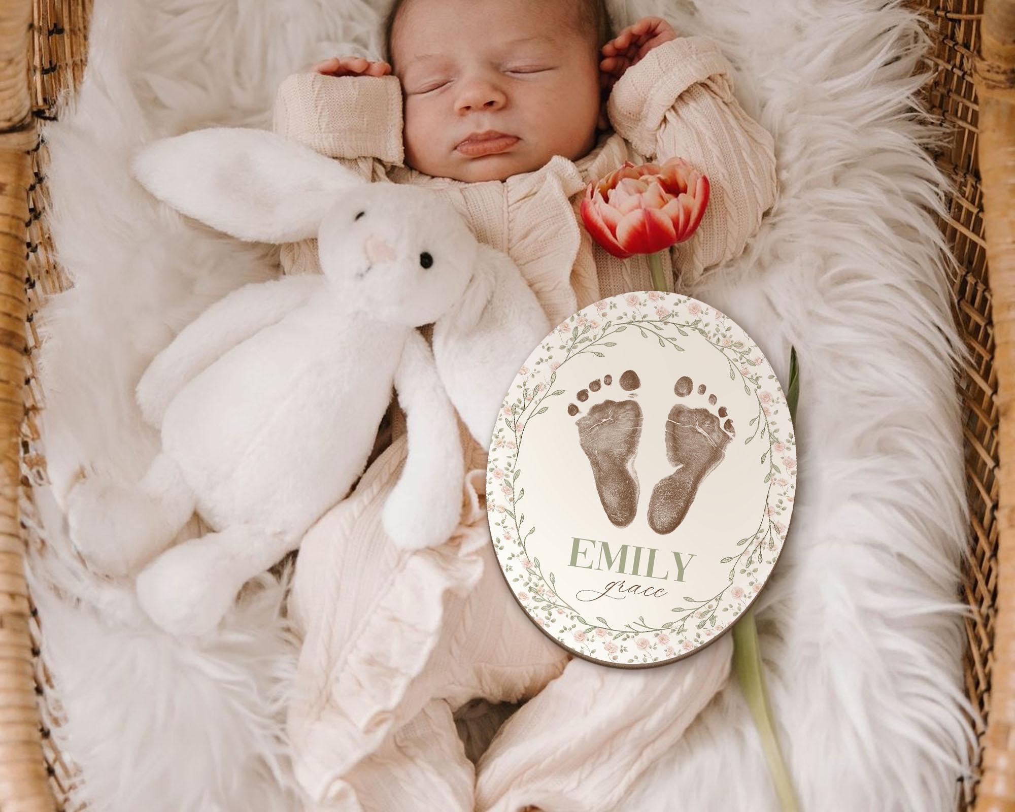 Pinkstats Signage Wildflower Pink Bow Birth Stats Sign, Baby Announcement Sign, Baby Girl ...