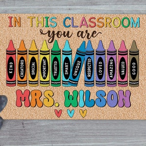 Classroom Welcome Mat, In this Classroom Teacher Rug, Teacher Personalized Gifts, Classroom Decor, Back to School Decor, New Teacher Gift image 10