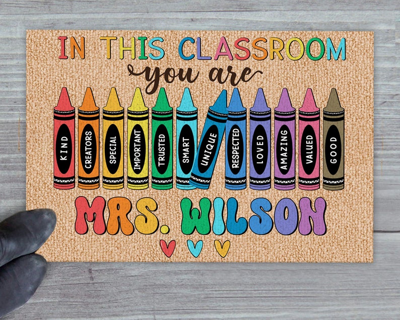 Classroom Welcome Mat, In this Classroom Teacher Rug, Teacher Personalized Gifts, Classroom Decor, Back to School Decor, New Teacher Gift image 10